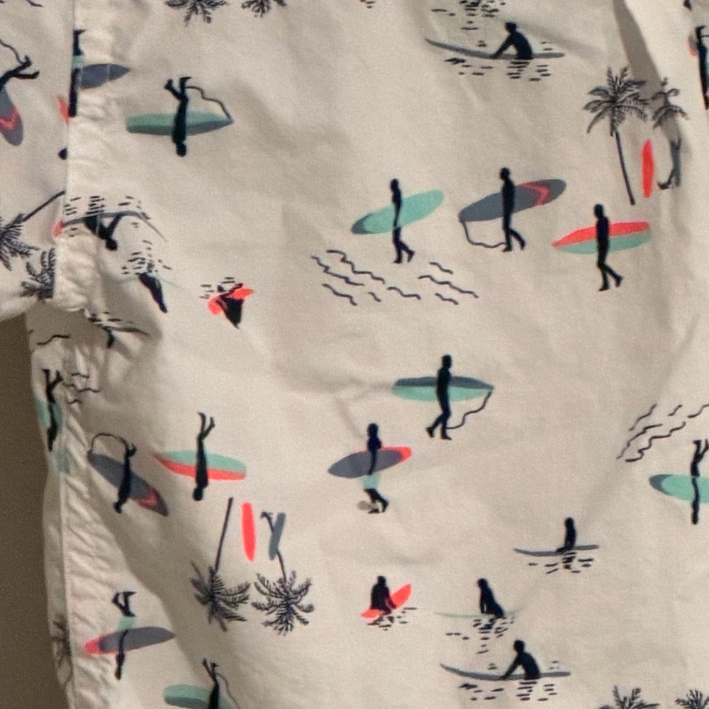 Tucker + Tate Boys White Short Sleeve Button-Down Shirt - Surfers - Picture 6 of 6